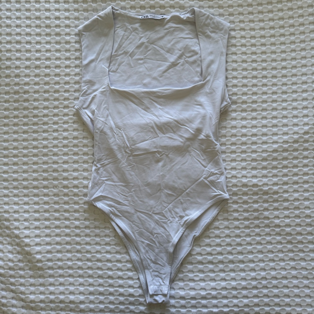 Zara White Chemise Bodysuit